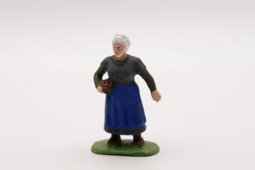 Market woman with apple basket